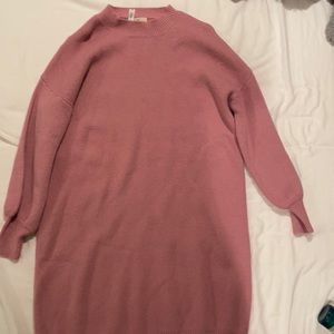 Vine & love ribbed sweater dress with belt